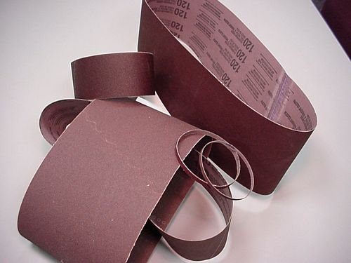 60 grit 3"x21"  Virginia Abrasives Aluminum Oxide Resin Bond "x" Weight Cloth Sanding Belt, 10 per b