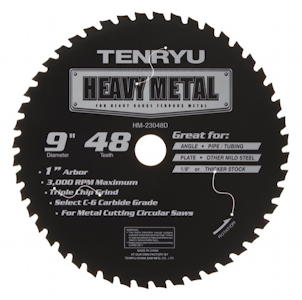 9" x 48T x 1" arbor Tenryu Heavy Metal Saw Blade