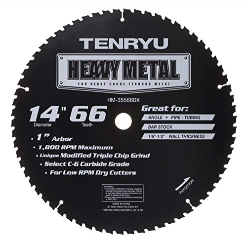 14" x 66T  x 1" arbor Tenryu Heavy Metal Saw Blade