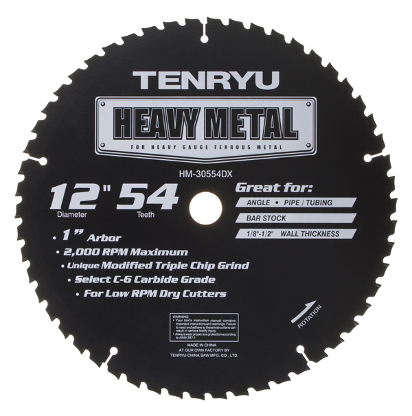 8" x 42T x 5/8" arbor Tenryu Heavy Metal Saw Blade