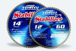 12" x 60T x 1" Tenryu Stabilizer Carbide Tipped Saw Blade for Steel, 2000 rpm