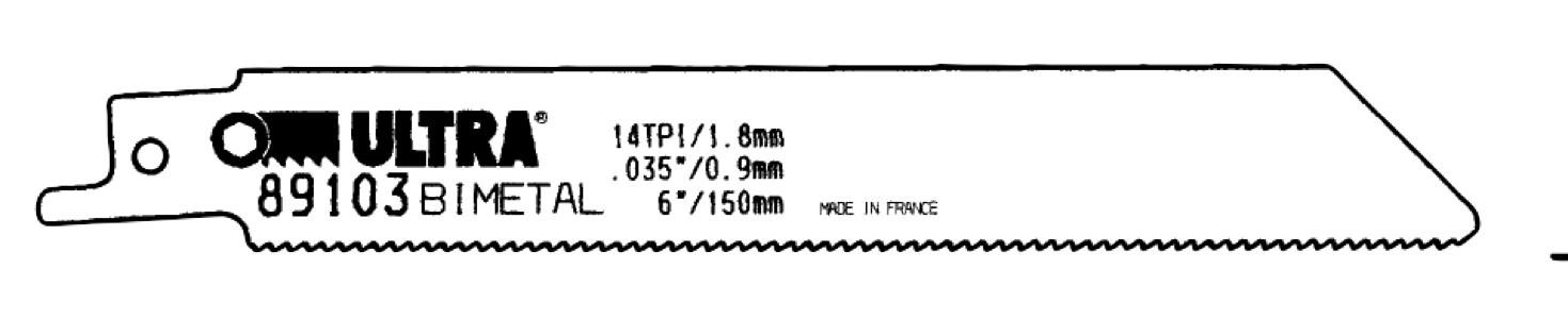 14 TPI x6"Rockhard Tool Bimetal Recipcating Saw Blad