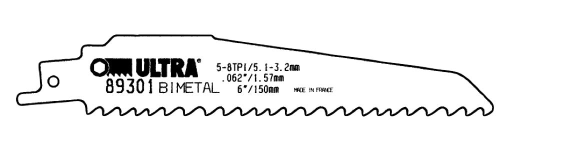 5&8 ritooth TPI x6"Rockhard Tool Bimetal Recipcati