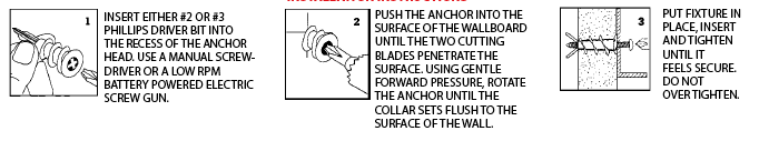 ckhard Tool Self Drilling Anchors, 100 Small Nylon In A Box